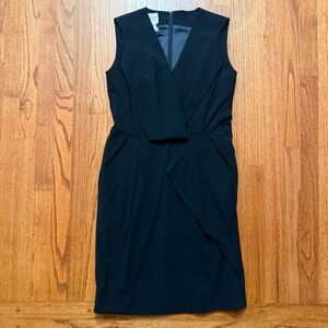 NWT Pauw Amsterdam black sleeveless v-neck faux wrap sheath dress size 2